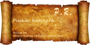 Puskás Radiszló névjegykártya